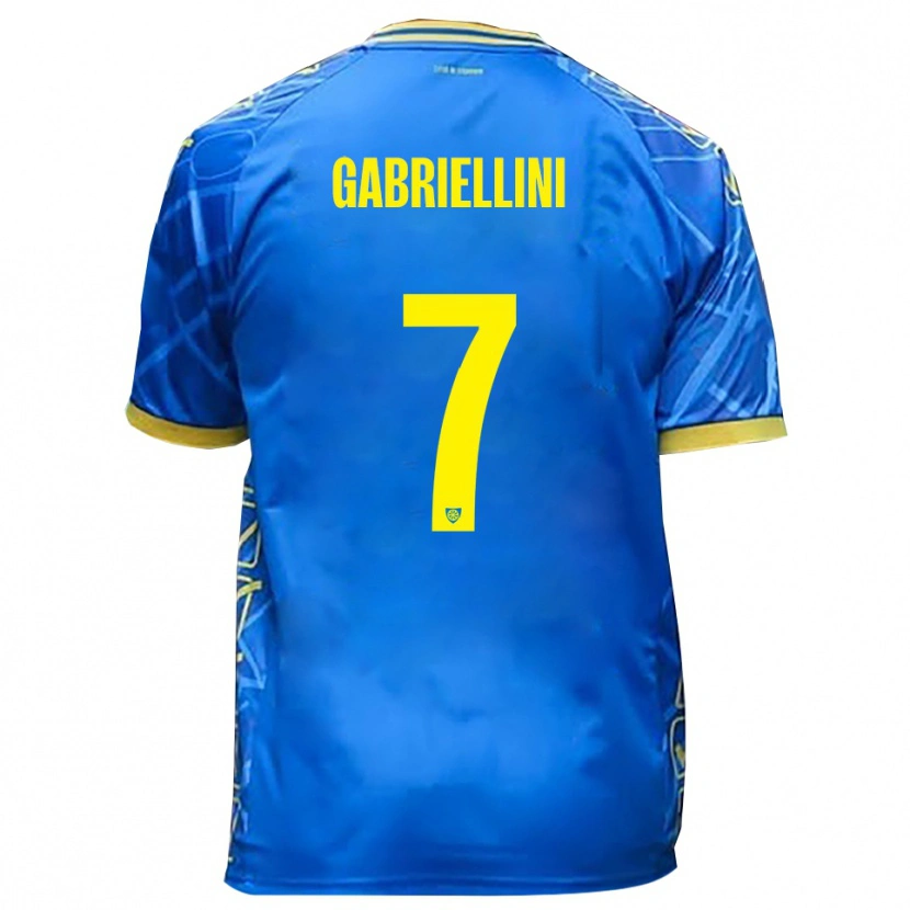 Danxen Män Emanuele Gabriellini #7 Himmelsblått Gult Hemmatröja Matchtröjor 2025/26 Tröjor T-Tröja