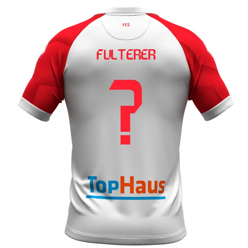 Danxen Män Samuel Fulterer #0 Vitt Rött Hemmatröja Matchtröjor 2025/26 Tröjor T-Tröja