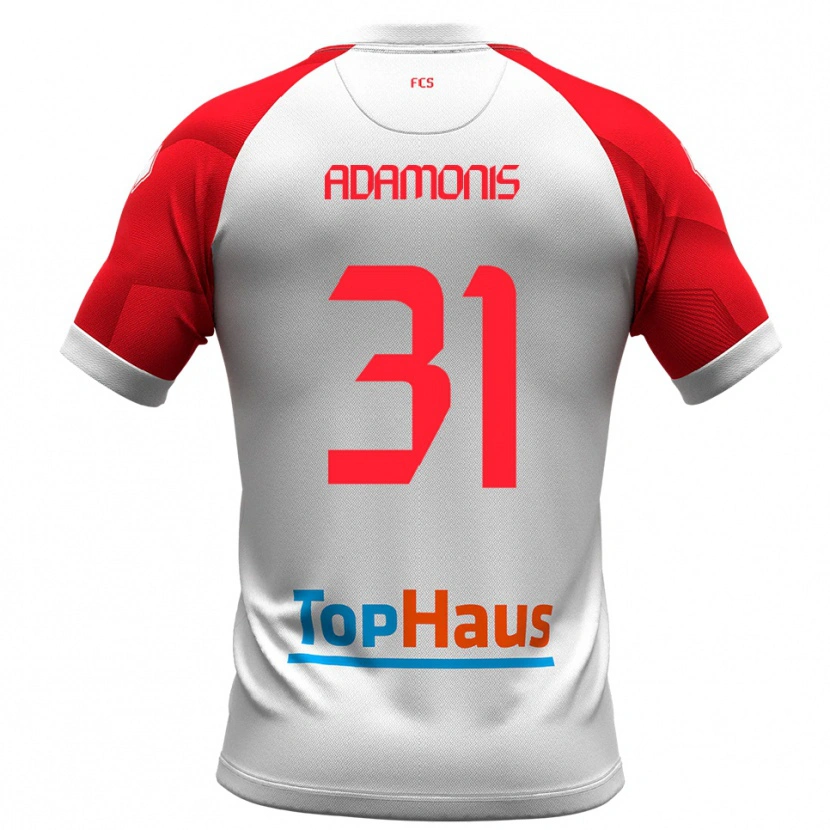 Danxen Män Marius Adamonis #31 Vitt Rött Hemmatröja Matchtröjor 2025/26 Tröjor T-Tröja