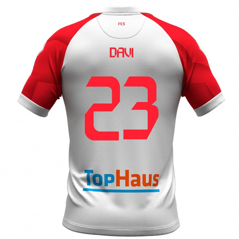 Danxen Män Federico Davi #23 Vitt Rött Hemmatröja Matchtröjor 2025/26 Tröjor T-Tröja