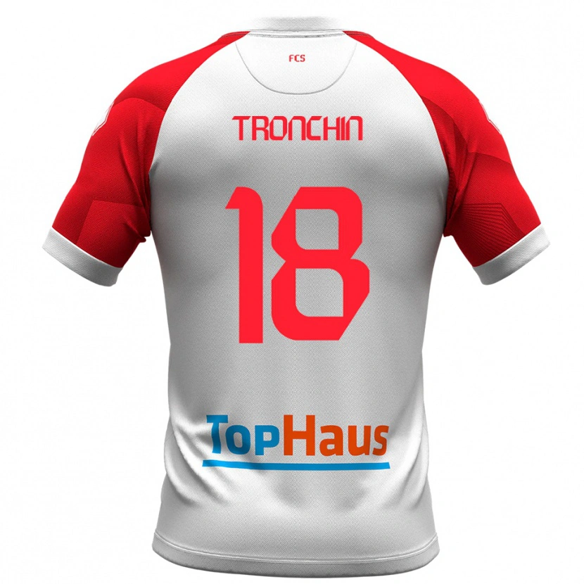 Danxen Män Simone Tronchin #18 Vitt Rött Hemmatröja Matchtröjor 2025/26 Tröjor T-Tröja