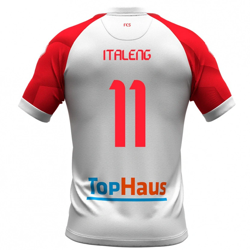 Danxen Män Jonathan Italeng #11 Vitt Rött Hemmatröja Matchtröjor 2025/26 Tröjor T-Tröja