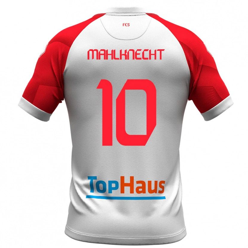Danxen Män Felix Mahlknecht #10 Vitt Rött Hemmatröja Matchtröjor 2025/26 Tröjor T-Tröja