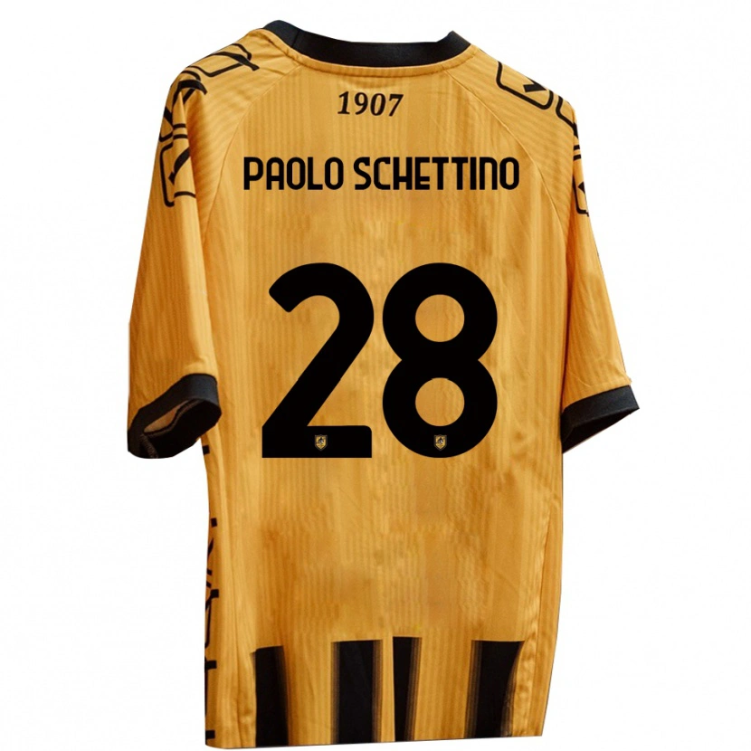 Danxen Män Francesco Paolo Schettino #28 Gult Svart Hemmatröja Matchtröjor 2025/26 Tröjor T-Tröja