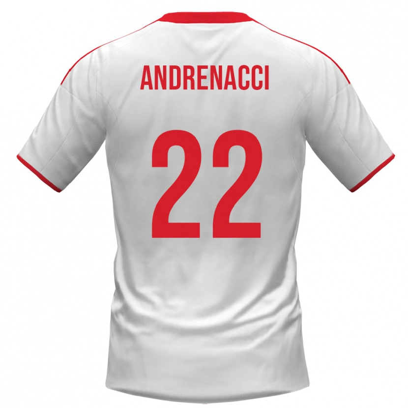 Danxen Män Lorenzo Andrenacci #22 Vit Röd Hemmatröja Matchtröjor 2025/26 Tröjor T-Tröja