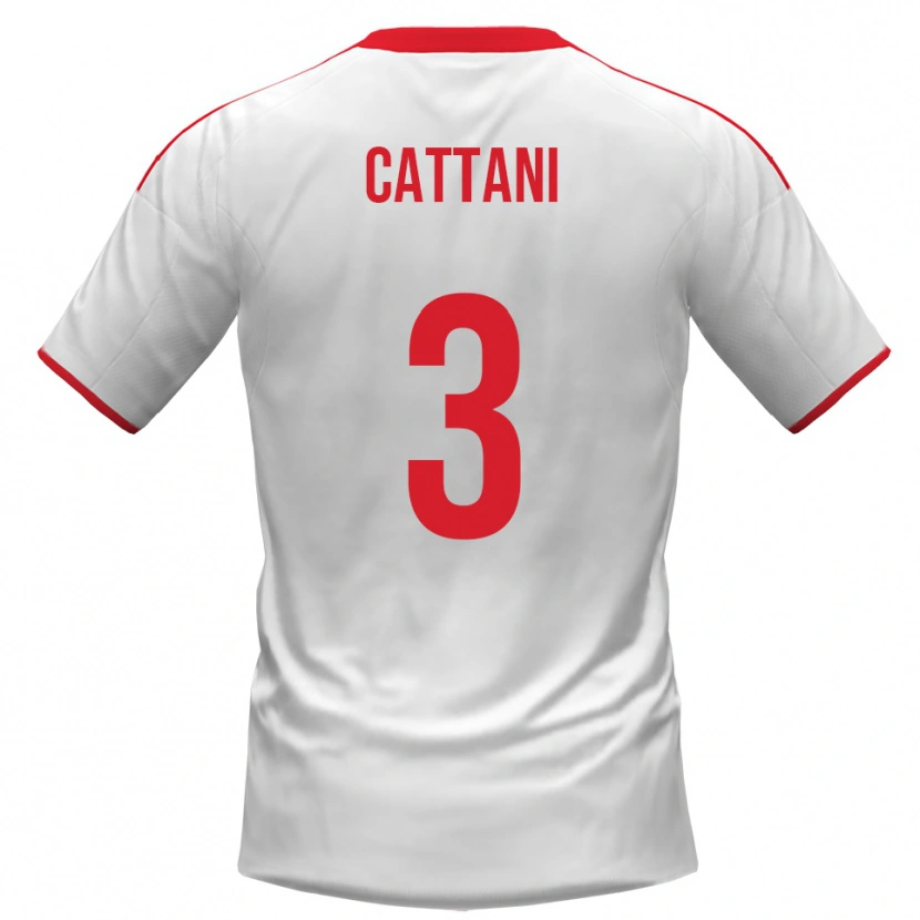 Danxen Män Thomas Cattani #3 Vit Röd Hemmatröja Matchtröjor 2025/26 Tröjor T-Tröja