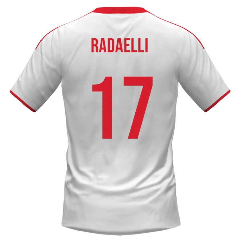 Danxen Män Nicolò Radaelli #17 Vit Röd Hemmatröja Matchtröjor 2025/26 Tröjor T-Tröja