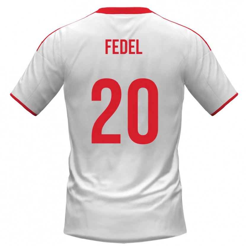 Danxen Män Giacomo Fedel #20 Vit Röd Hemmatröja Matchtröjor 2025/26 Tröjor T-Tröja