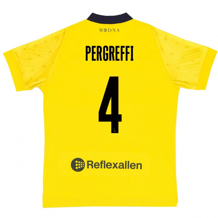 Danxen Män Antonio Pergreffi #4 Gul Marinblå Hemmatröja Matchtröjor 2025/26 Tröjor T-Tröja