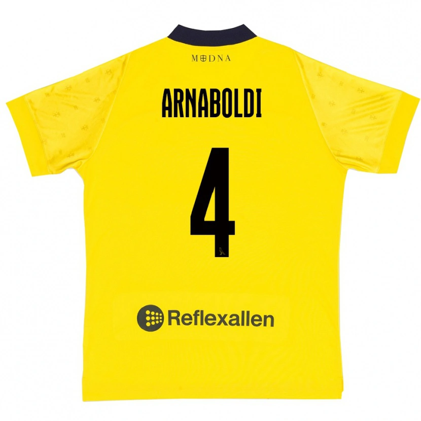 Danxen Män Pietro Arnaboldi #4 Gul Marinblå Hemmatröja Matchtröjor 2025/26 Tröjor T-Tröja