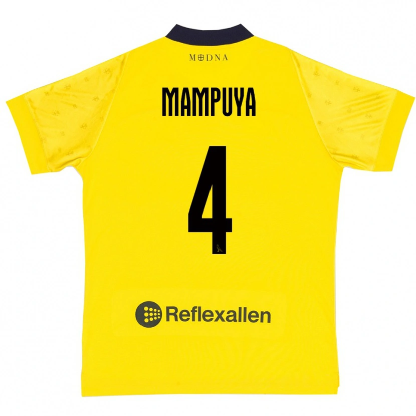 Danxen Män Donel Mampuya #4 Gul Marinblå Hemmatröja Matchtröjor 2025/26 Tröjor T-Tröja