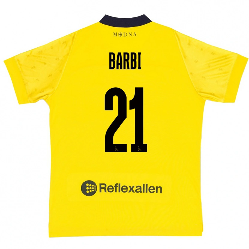 Danxen Män Edoardo Barbi #21 Gul Marinblå Hemmatröja Matchtröjor 2025/26 Tröjor T-Tröja