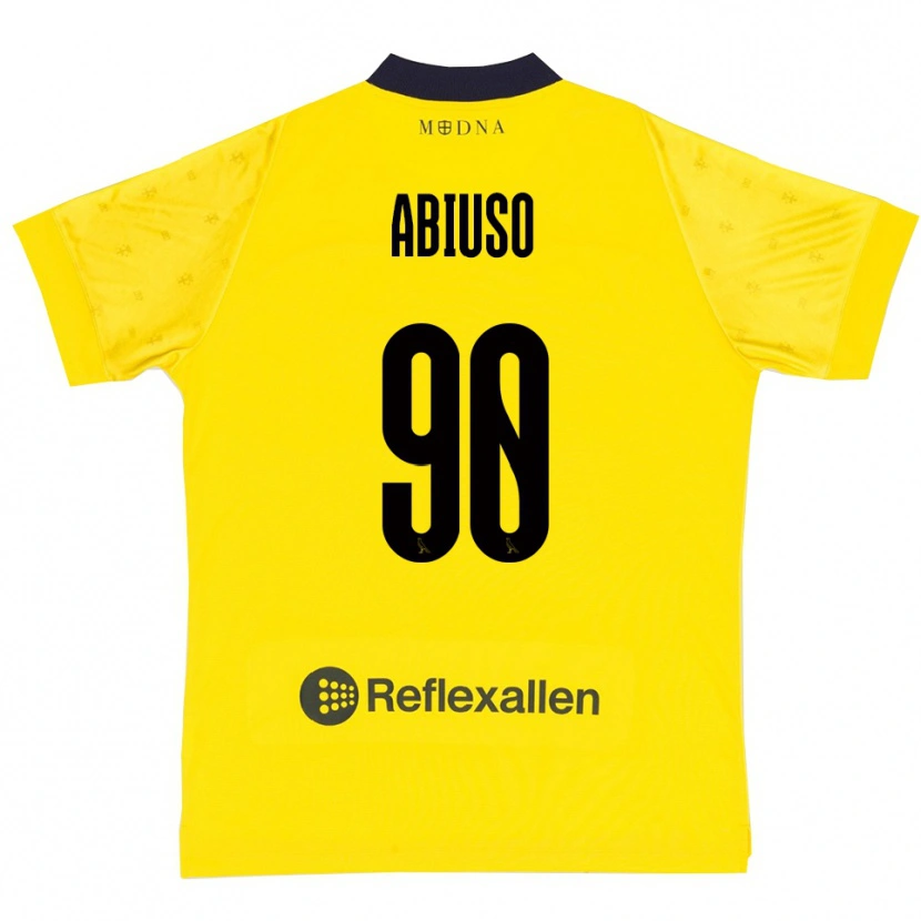 Danxen Män Fabio Abiuso #90 Gul Marinblå Hemmatröja Matchtröjor 2025/26 Tröjor T-Tröja