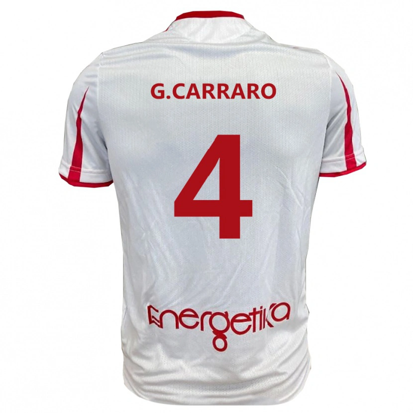 Danxen Män Giulio Carraro #4 Vit Röd Hemmatröja Matchtröjor 2025/26 Tröjor T-Tröja