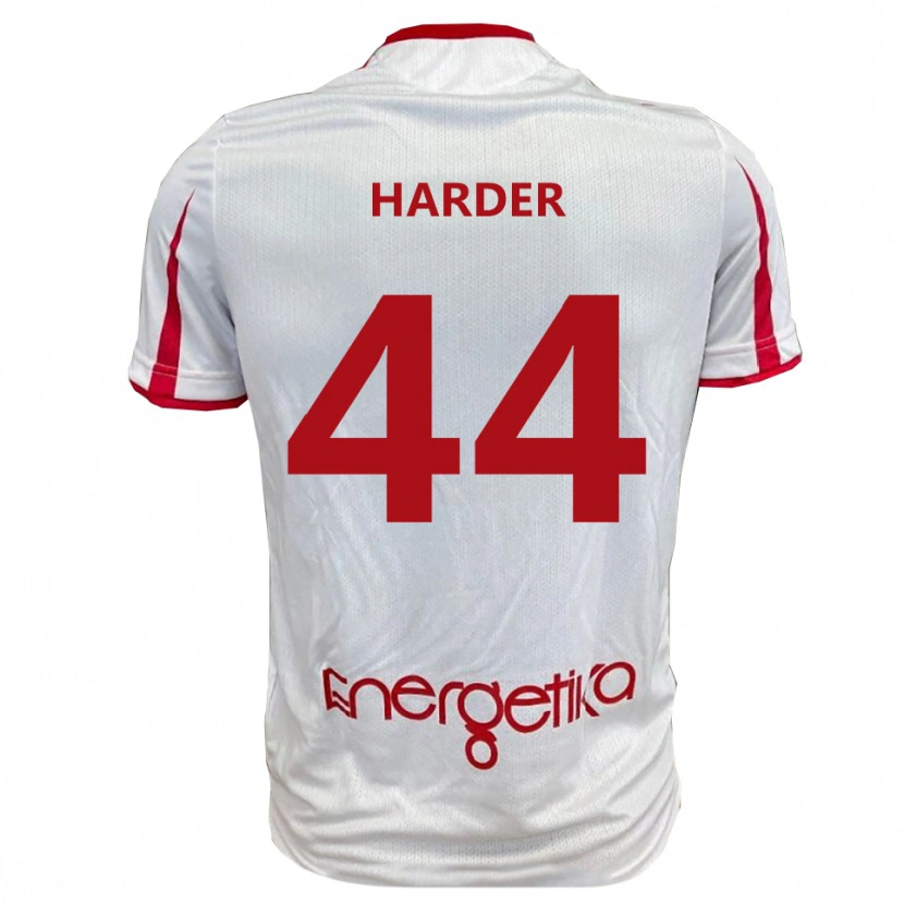 Danxen Män Jonas Harder #44 Vit Röd Hemmatröja Matchtröjor 2025/26 Tröjor T-Tröja