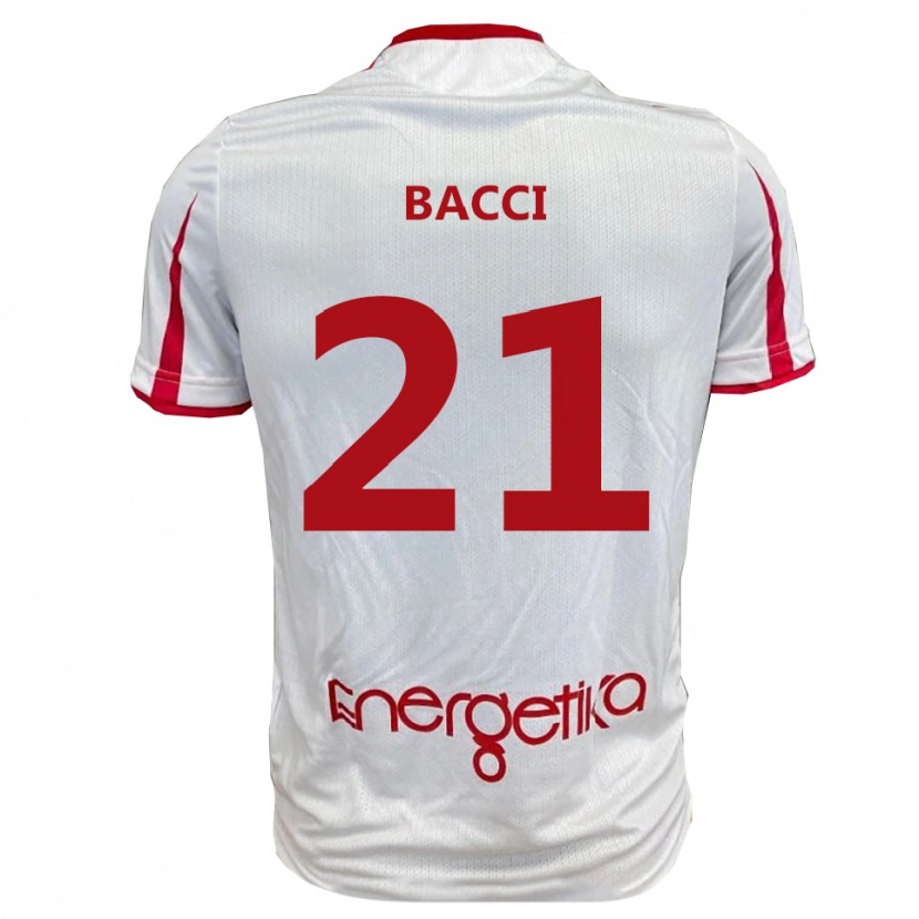 Danxen Män Jacopo Bacci #21 Vit Röd Hemmatröja Matchtröjor 2025/26 Tröjor T-Tröja