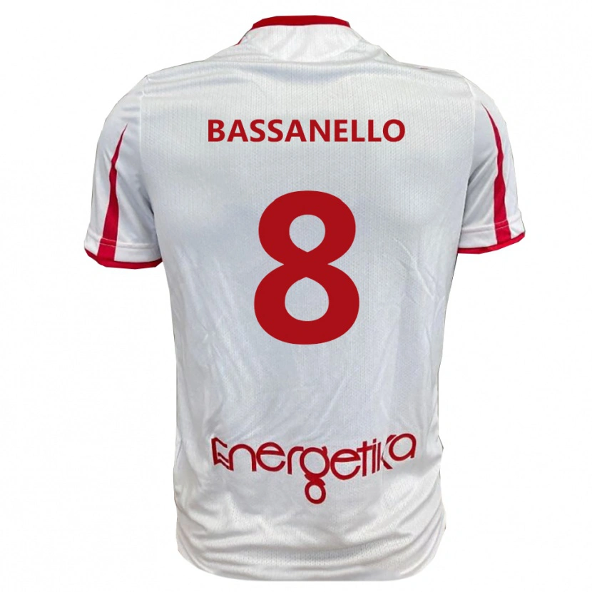 Danxen Män Davide Bassanello #8 Vit Röd Hemmatröja Matchtröjor 2025/26 Tröjor T-Tröja
