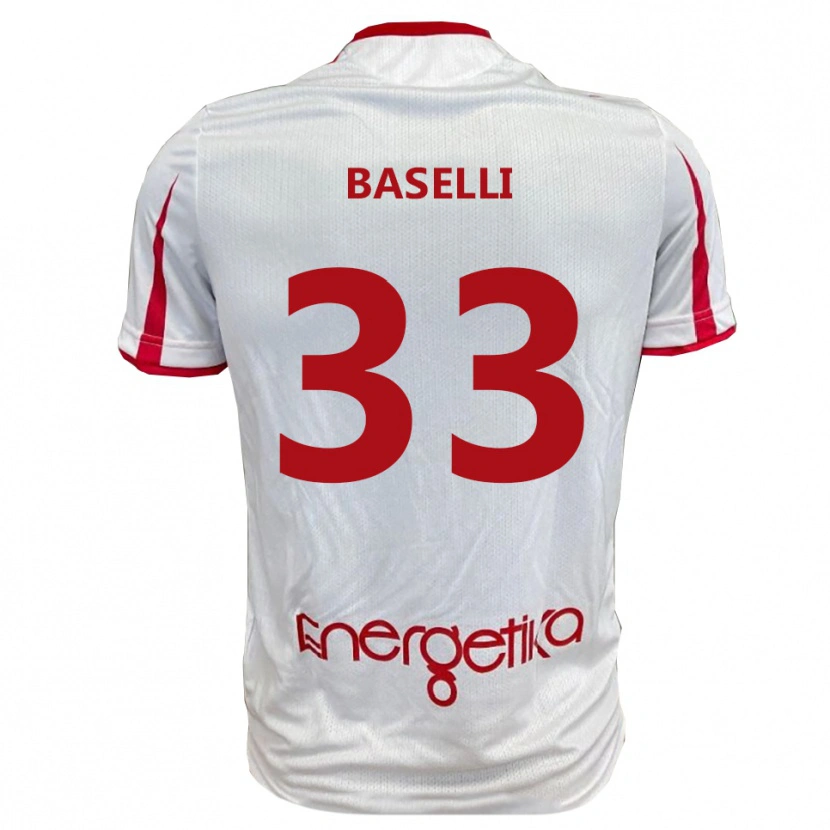 Danxen Män Daniele Baselli #33 Vit Röd Hemmatröja Matchtröjor 2025/26 Tröjor T-Tröja