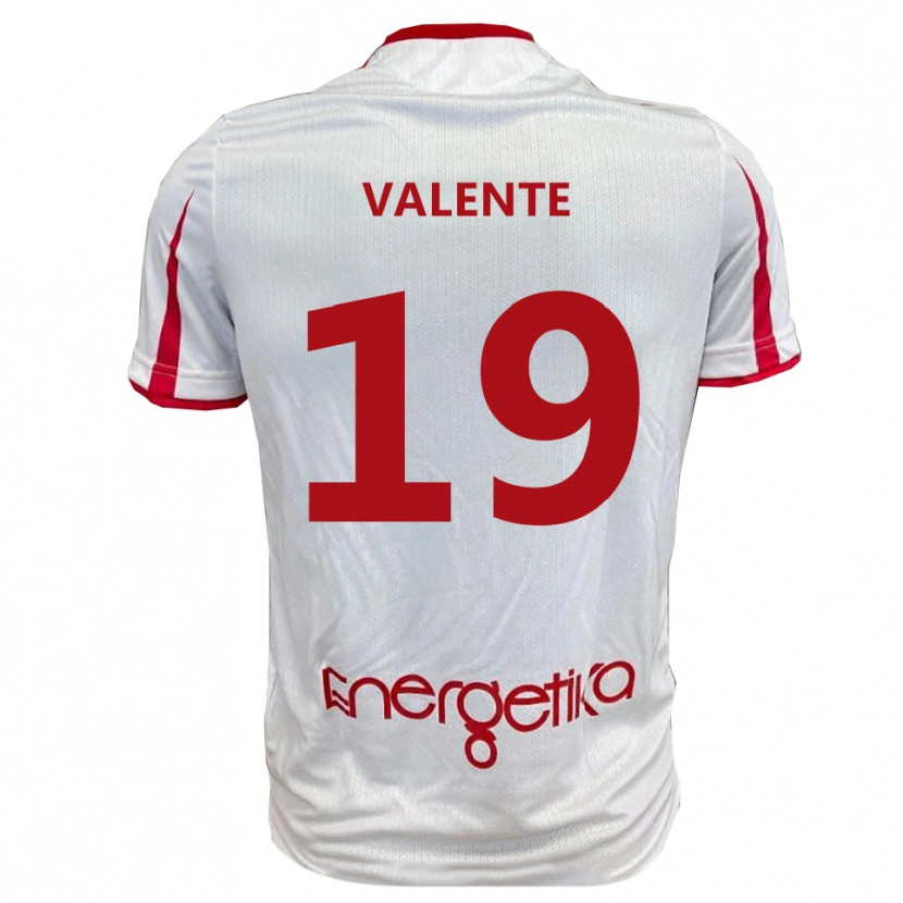 Danxen Män Nicola Valente #19 Vit Röd Hemmatröja Matchtröjor 2025/26 Tröjor T-Tröja