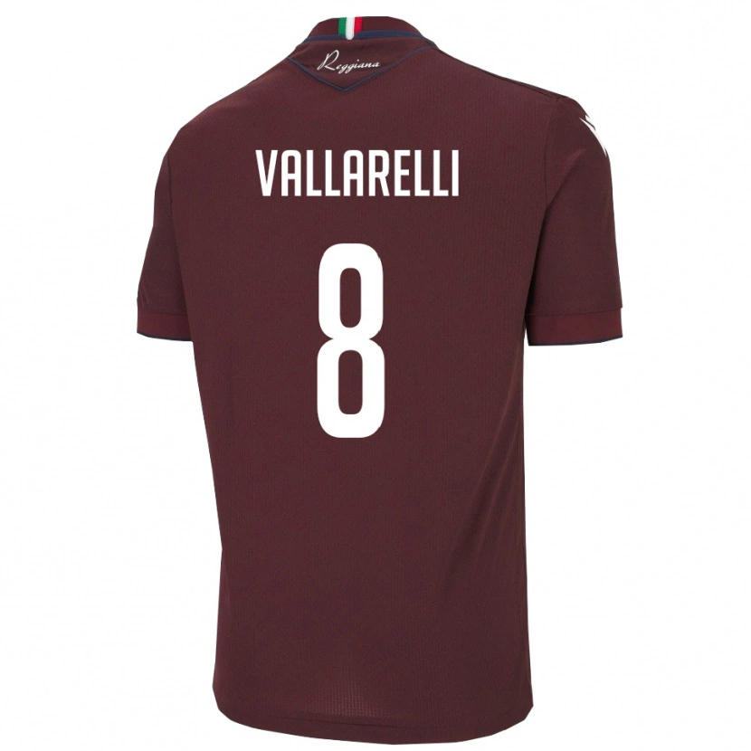 Danxen Män Francesco Vallarelli #8 Bourgogne Vitt Hemmatröja Matchtröjor 2025/26 Tröjor T-Tröja