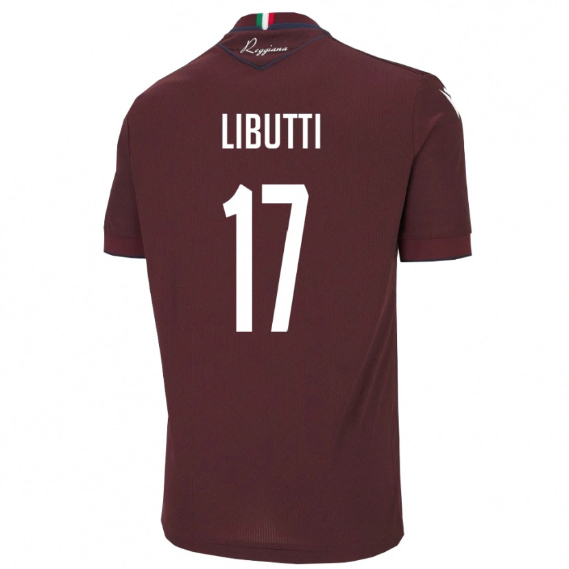 Danxen Män Lorenzo Libutti #17 Bourgogne Vitt Hemmatröja Matchtröjor 2025/26 Tröjor T-Tröja