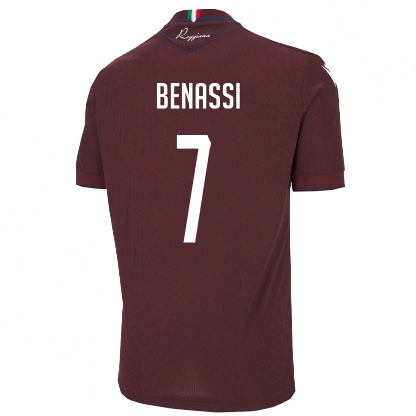 Danxen Män Federico Benassi #7 Bourgogne Vitt Hemmatröja Matchtröjor 2025/26 Tröjor T-Tröja