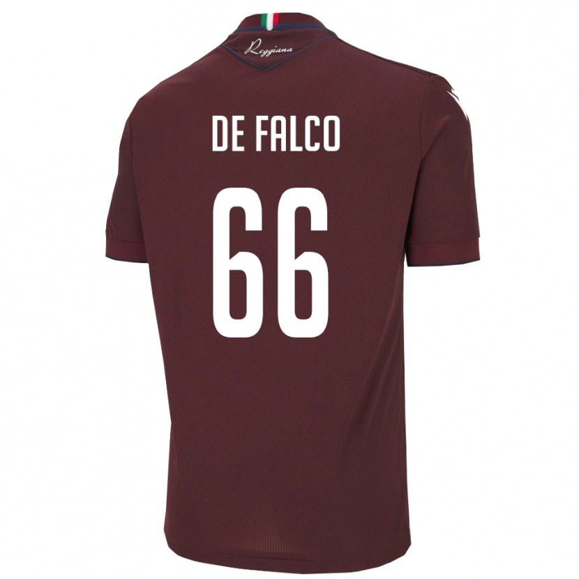 Danxen Män Cristian De Falco #66 Bourgogne Vitt Hemmatröja Matchtröjor 2025/26 Tröjor T-Tröja