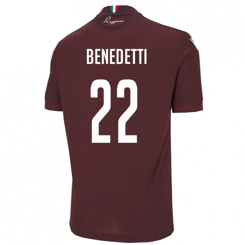 Danxen Män Samuele Benedetti #22 Bourgogne Vitt Hemmatröja Matchtröjor 2025/26 Tröjor T-Tröja