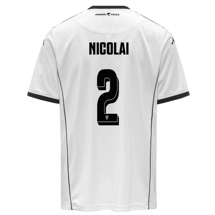 Danxen Män Gabriele Nicolai #2 Vit Svart Hemmatröja Matchtröjor 2025/26 Tröjor T-Tröja