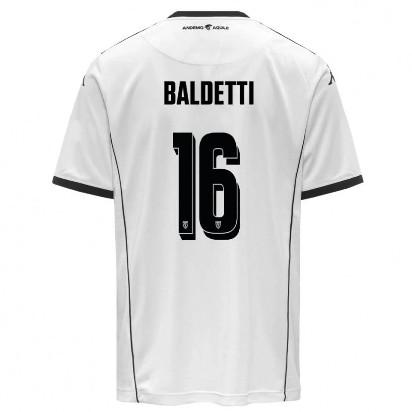 Danxen Män Andrea Baldetti #16 Vit Svart Hemmatröja Matchtröjor 2025/26 Tröjor T-Tröja