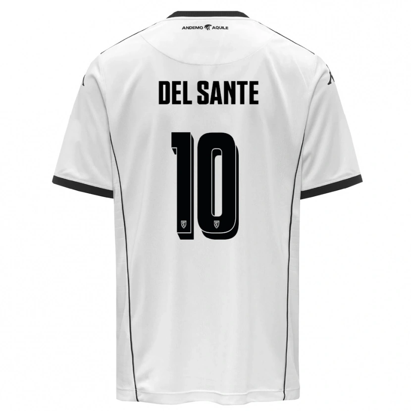 Danxen Män Davide Del Sante #10 Vit Svart Hemmatröja Matchtröjor 2025/26 Tröjor T-Tröja