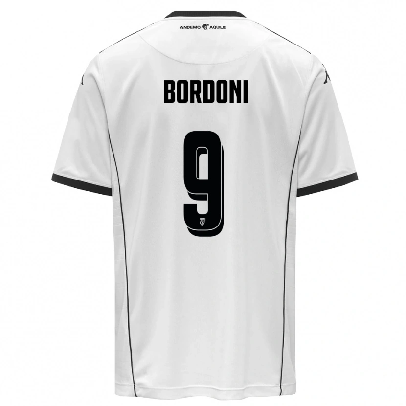Danxen Män Cristian Bordoni #9 Vit Svart Hemmatröja Matchtröjor 2025/26 Tröjor T-Tröja