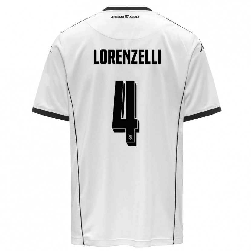 Danxen Män Emanuele Lorenzelli #4 Vit Svart Hemmatröja Matchtröjor 2025/26 Tröjor T-Tröja