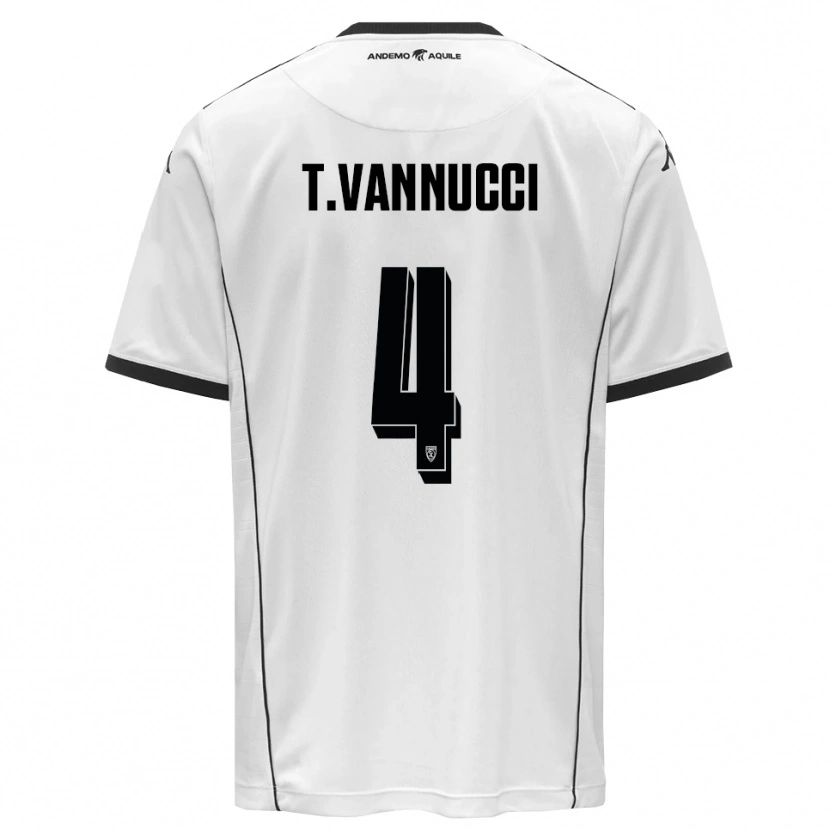 Danxen Män Tommaso Vannucci #4 Vit Svart Hemmatröja Matchtröjor 2025/26 Tröjor T-Tröja