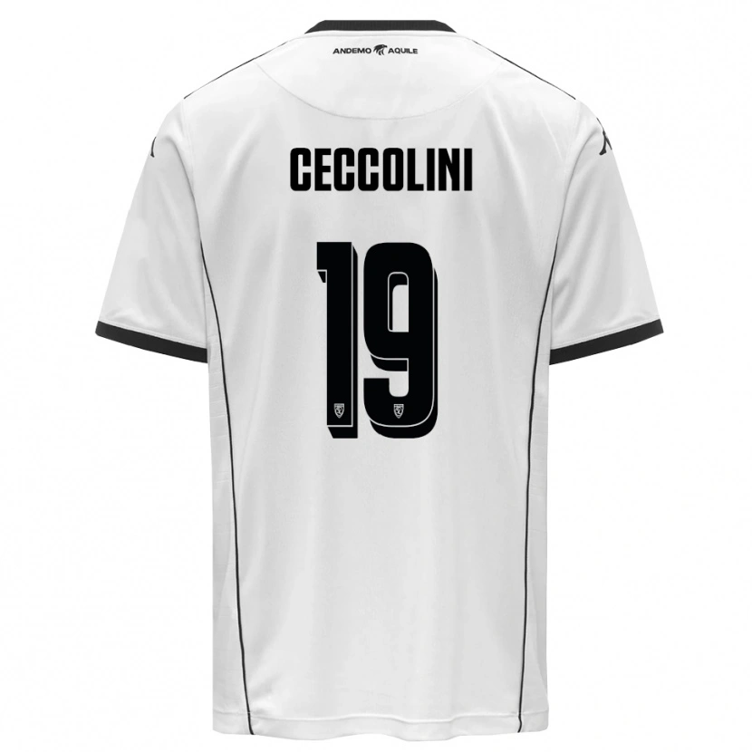 Danxen Män Jacopo Ceccolini #19 Vit Svart Hemmatröja Matchtröjor 2025/26 Tröjor T-Tröja