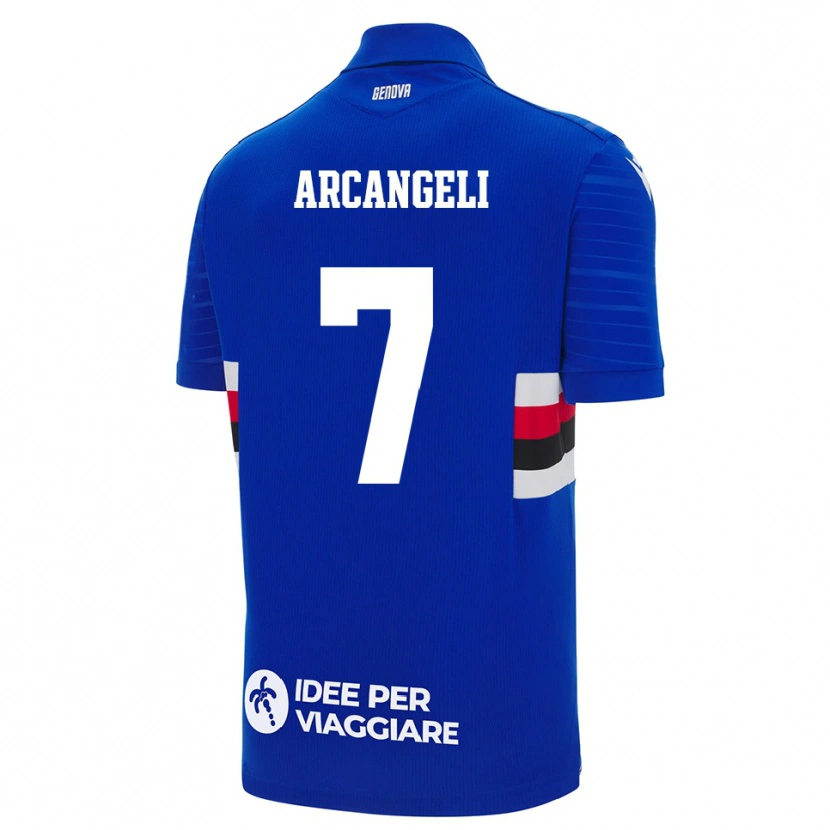 Danxen Män Nicole Arcangeli #7 Blå Vit Hemmatröja Matchtröjor 2025/26 Tröjor T-Tröja