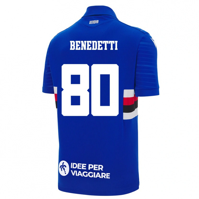 Danxen Män Leonardo Benedetti #80 Blå Vit Hemmatröja Matchtröjor 2025/26 Tröjor T-Tröja