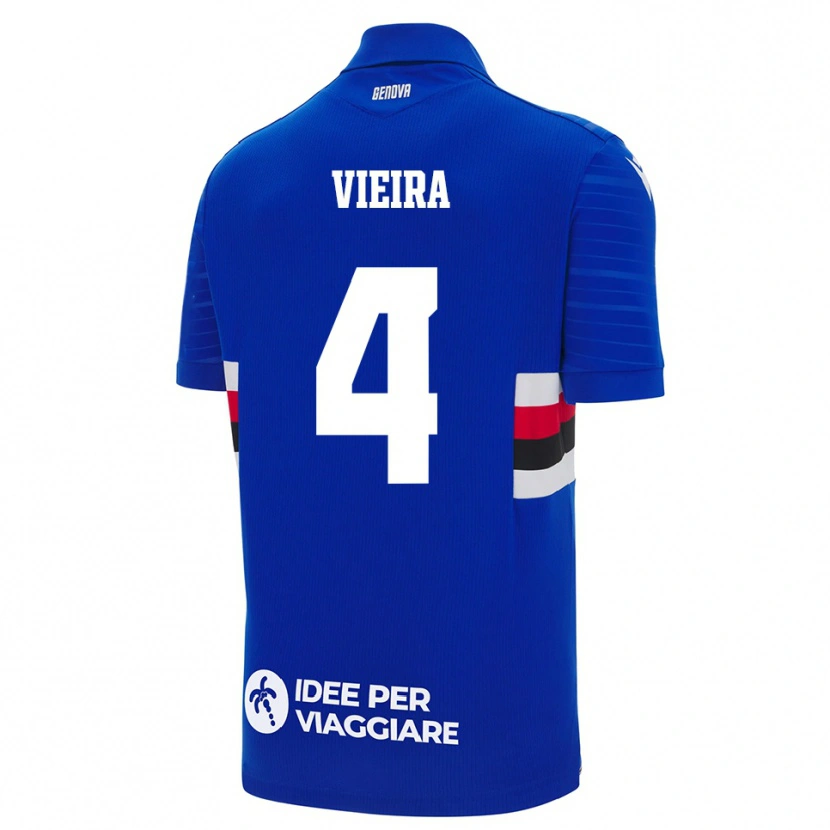 Danxen Män Ronaldo Vieira #4 Blå Vit Hemmatröja Matchtröjor 2025/26 Tröjor T-Tröja