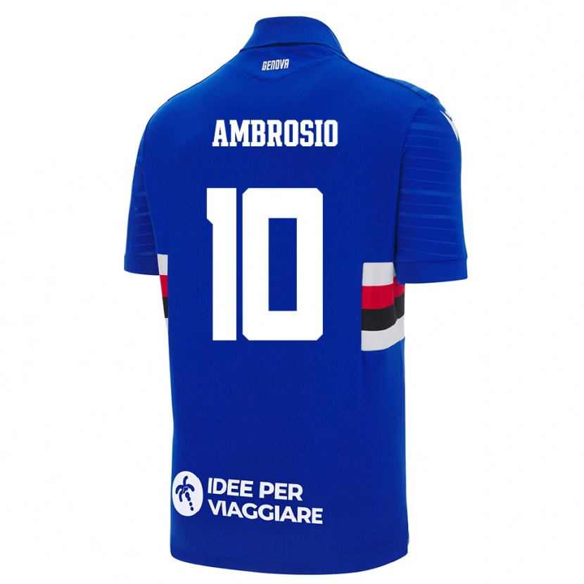 Danxen Män Alfonso Ambrosio #10 Blå Vit Hemmatröja Matchtröjor 2025/26 Tröjor T-Tröja