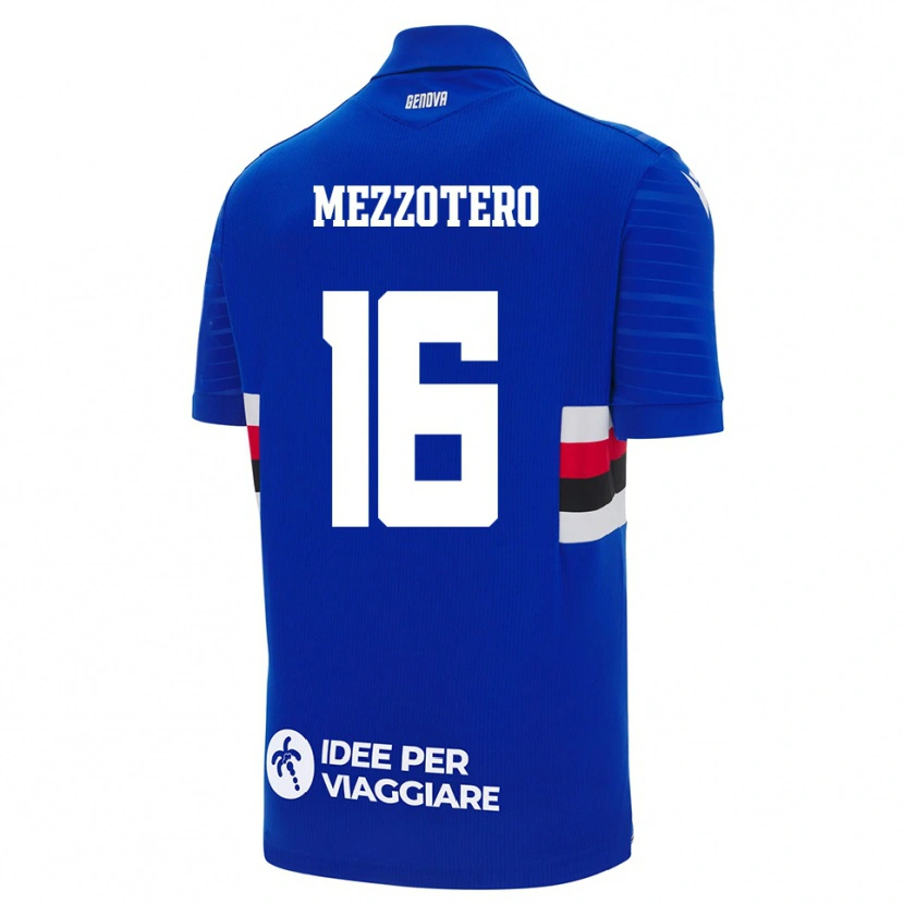 Danxen Män Lorenzo Mezzotero #16 Blå Vit Hemmatröja Matchtröjor 2025/26 Tröjor T-Tröja