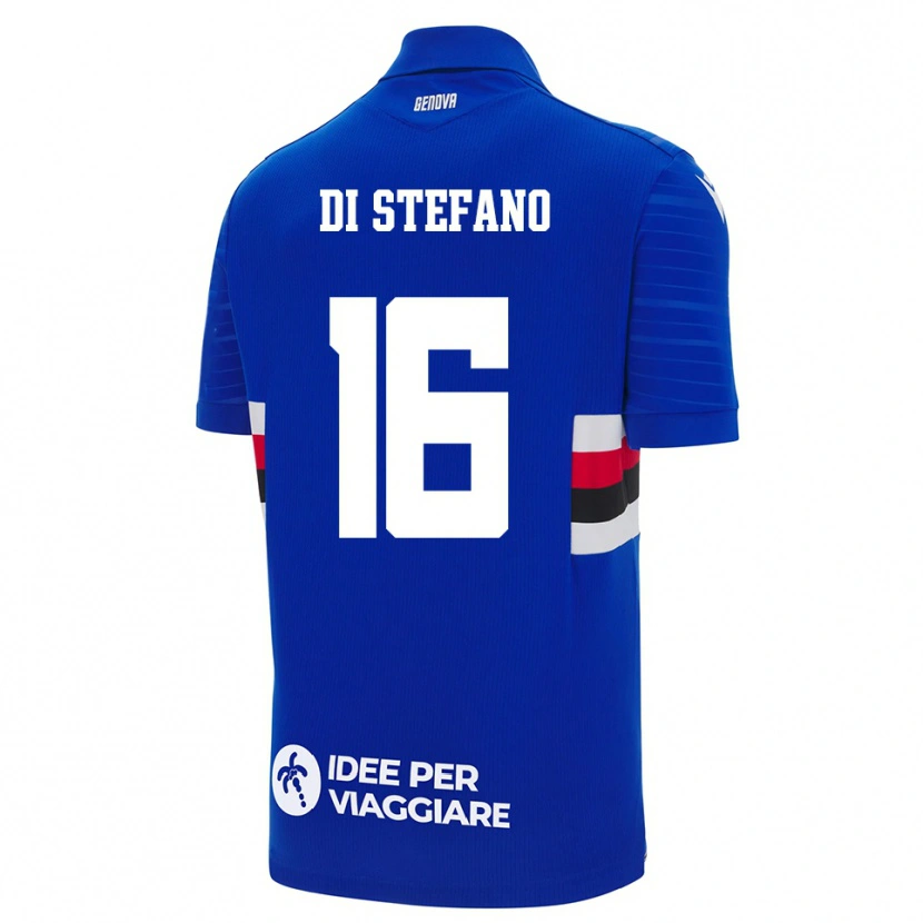 Danxen Män Lorenzo Di Stefano #16 Blå Vit Hemmatröja Matchtröjor 2025/26 Tröjor T-Tröja