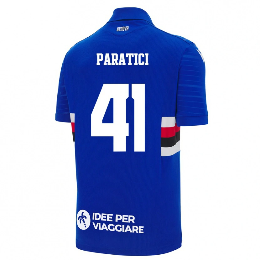 Danxen Män Lorenzo Paratici #41 Blå Vit Hemmatröja Matchtröjor 2025/26 Tröjor T-Tröja