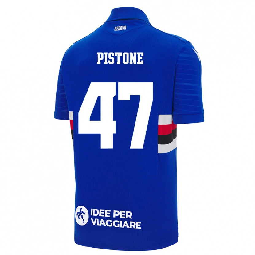 Danxen Män Giovanni Pistone #47 Blå Vit Hemmatröja Matchtröjor 2025/26 Tröjor T-Tröja