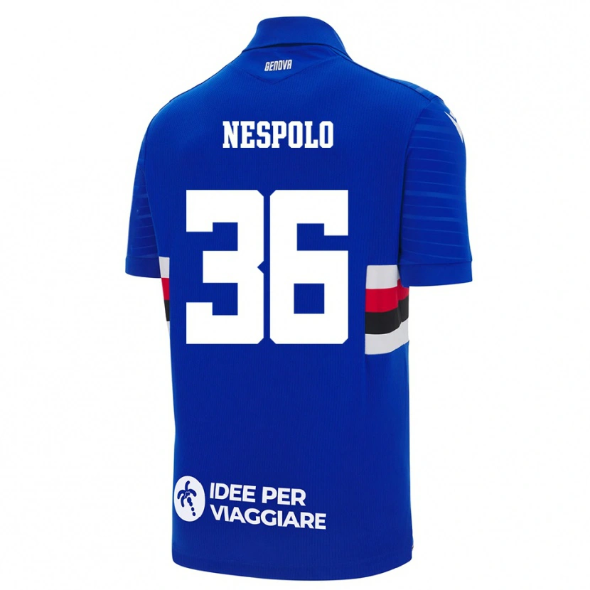 Danxen Män Sabrina Nespolo #36 Blå Vit Hemmatröja Matchtröjor 2025/26 Tröjor T-Tröja