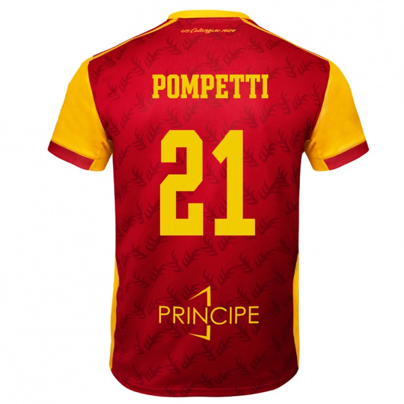 Danxen Män Marco Pompetti #21 Gul Röd Hemmatröja Matchtröjor 2025/26 Tröjor T-Tröja