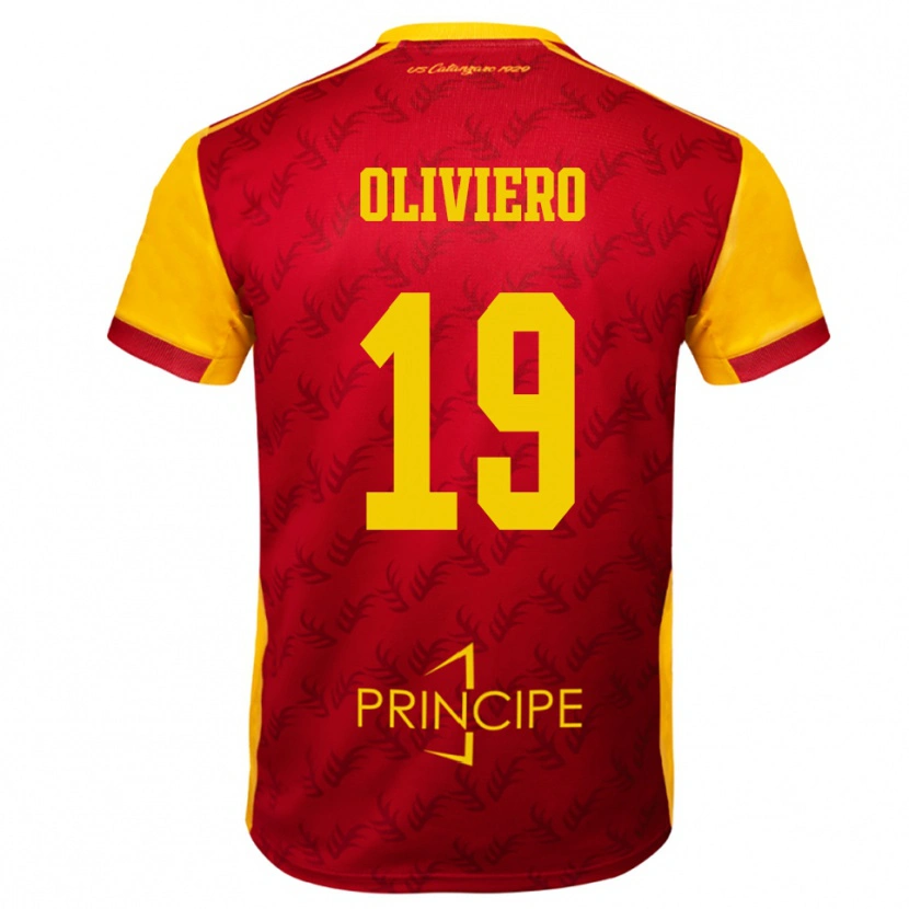 Danxen Män Andrea Oliviero #19 Gul Röd Hemmatröja Matchtröjor 2025/26 Tröjor T-Tröja