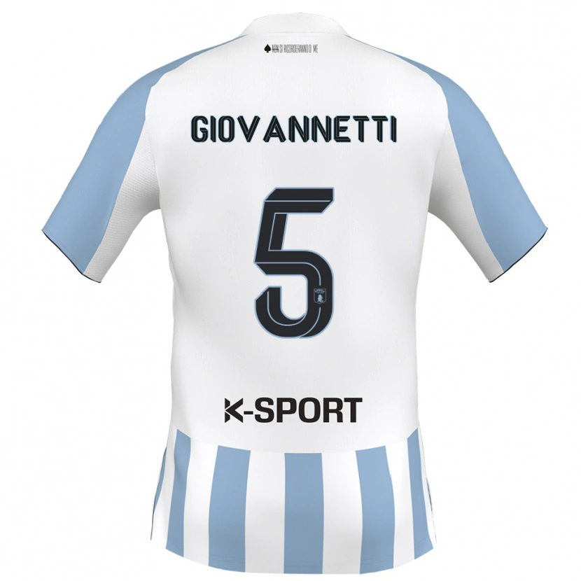 Danxen Män Elia Giovannetti #5 Vitt Himmelsblått Hemmatröja Matchtröjor 2025/26 Tröjor T-Tröja