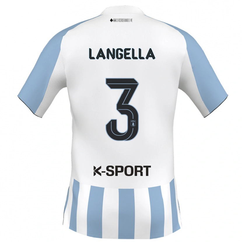 Danxen Män Matteo Langella #3 Vitt Himmelsblått Hemmatröja Matchtröjor 2025/26 Tröjor T-Tröja