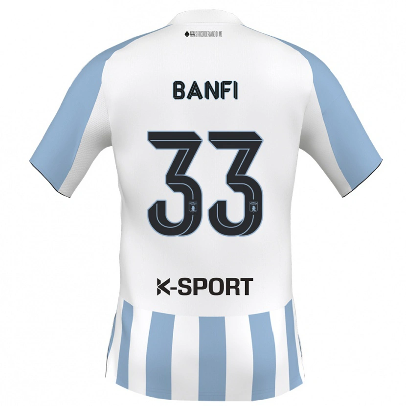 Danxen Män Emanuele Banfi #33 Vitt Himmelsblått Hemmatröja Matchtröjor 2025/26 Tröjor T-Tröja