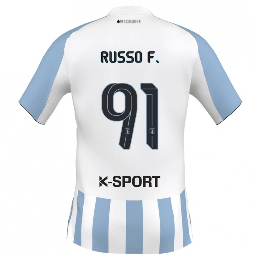 Danxen Män Flavio Russo #91 Vitt Himmelsblått Hemmatröja Matchtröjor 2025/26 Tröjor T-Tröja